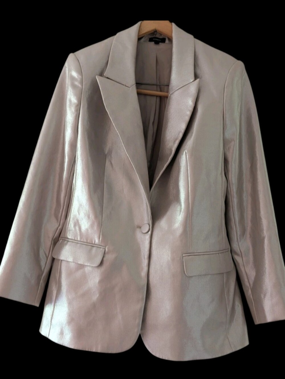 Express Metallic Pearl Blazer Women Long Blush Women's Blazer Jacket Size Medium